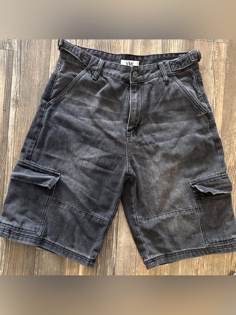 YMI Women’s Black Denim Cargo Jorts Size 9/29